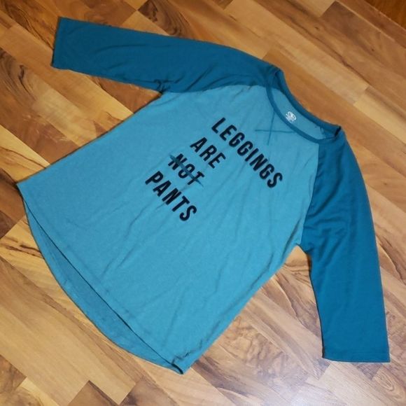 NWOT Athletic Works "Leggings Are [Not] Pants" Tee - Picture 2 of 6